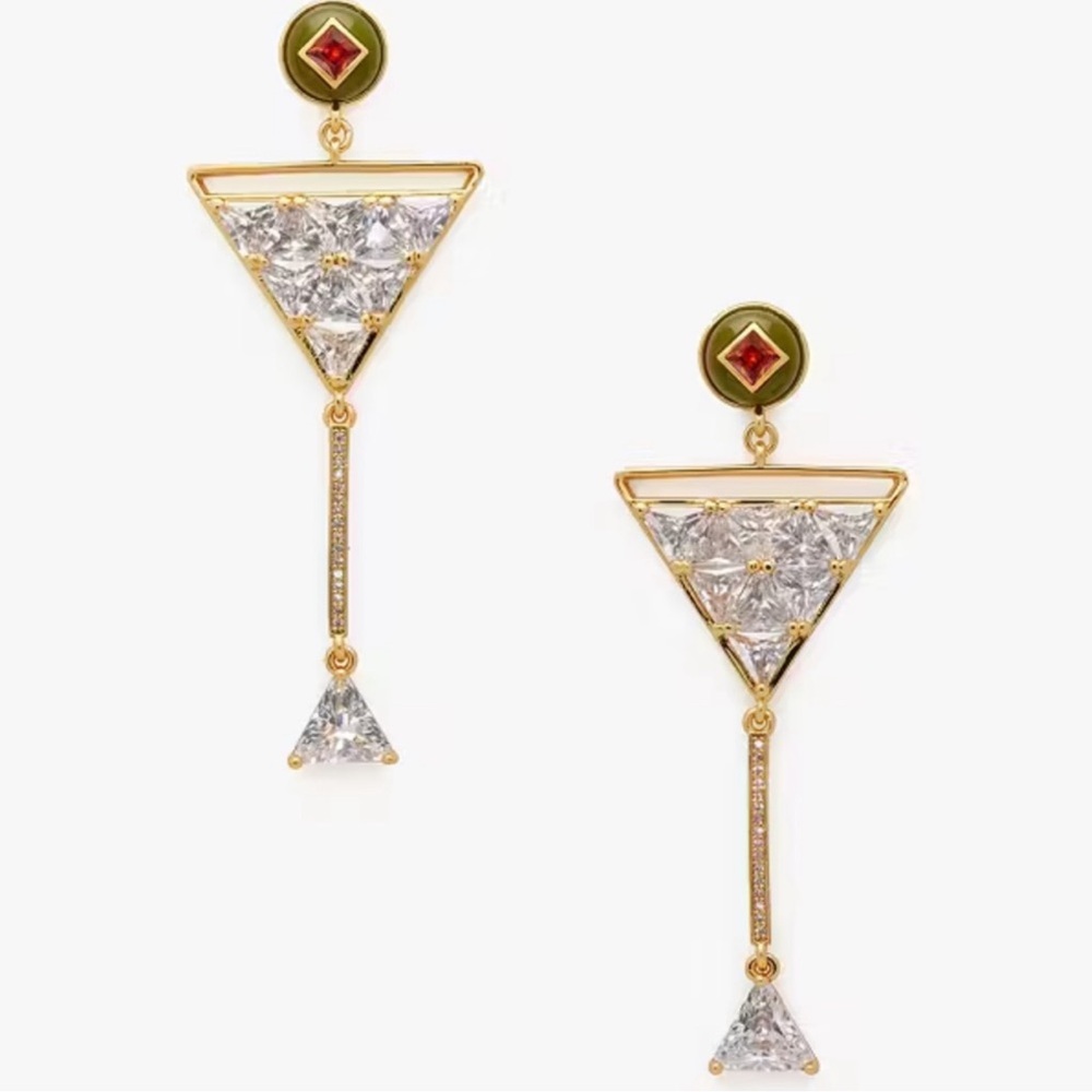 $198 Kate Spade Shaken Or Stirred Statement Earrings